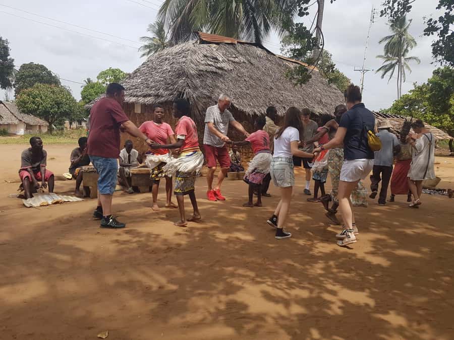 Diani: Giriama Cultural Dance Show and Local Village Tour - Meeting students beneath the baobab tree