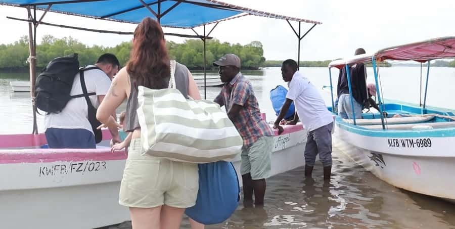 From Diani Beach: Funzi Island Full Day Excursion with Lunch - Funzi sandbank at low tide