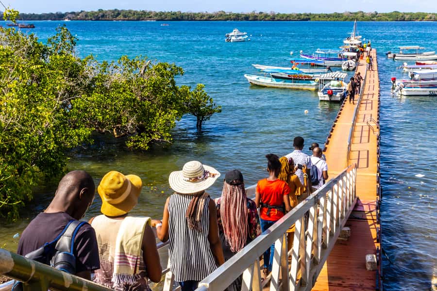 Wasini Island: Dolphin Spotting & Snorkel at Kisite Mpunguti - Walking through Wasini village